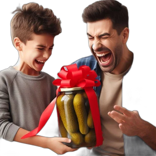 photorealistic, concept art, young, boy, man, laughing, heartily, holding transparent PNG cut-out
