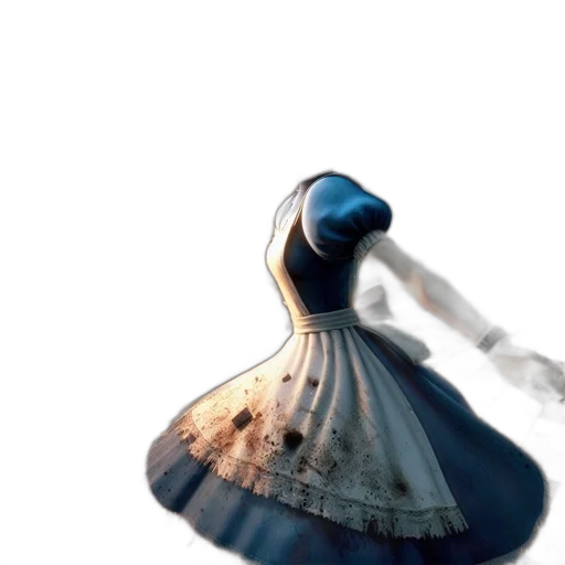 dress, bottle, crown, umbrella, 3d render, concept art, photorealistic, fantasy art transparent PNG cut-out