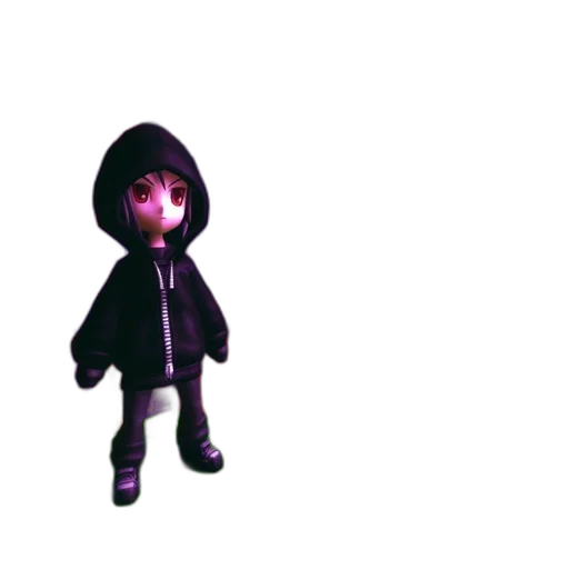 jacket, creature, staff, mask, 3d render, concept art, pixel art, vaporwave transparent PNG cut-out