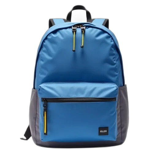 jacket, 3d render, blue, grey, backpack, front, pocket, zipper transparent PNG cut-out
