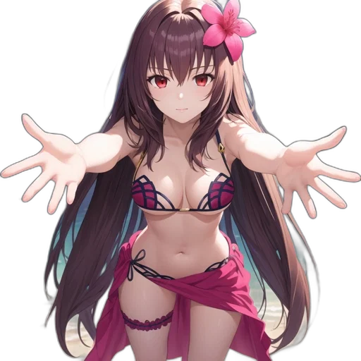 staff, weapon, creature, dress, anime, pixel art, concept art, fantasy art transparent PNG cut-out