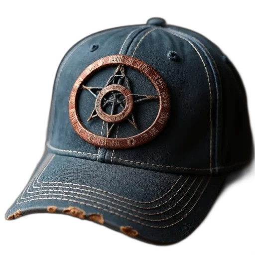hat, crown, 3d render, distressed, deathly, hall, symbol, embroidered transparent PNG cut-out