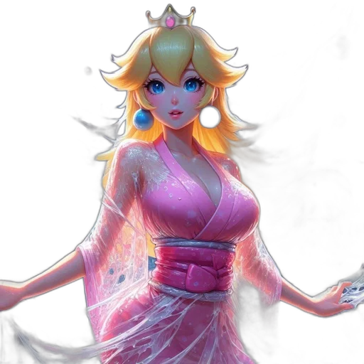 dress, crown, concept art, fantasy art, 3d render, vaporwave, pastel, magical transparent PNG cut-out