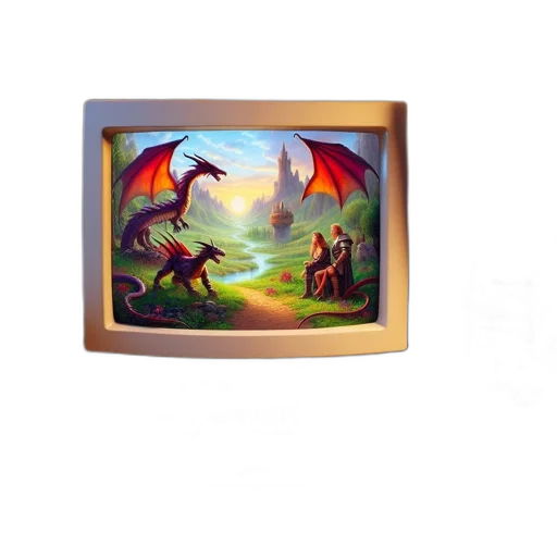 dragon, fantasy art, concept art, 3d render, pixel art, sunset, fire, outer space transparent PNG cut-out