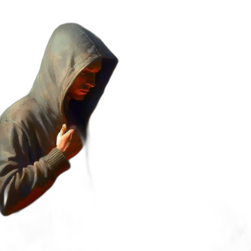 jacket, umbrella, staff, mask, concept art, 3d render, photorealistic, oil painting transparent PNG cut-out