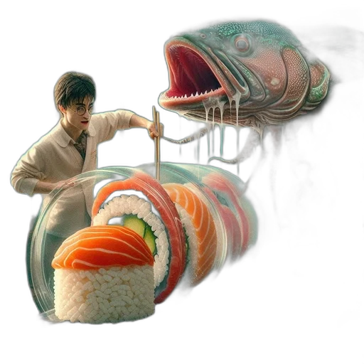 food, umbrella, weapon, creature, photorealistic, concept art, 3d render, vaporwave transparent PNG cut-out