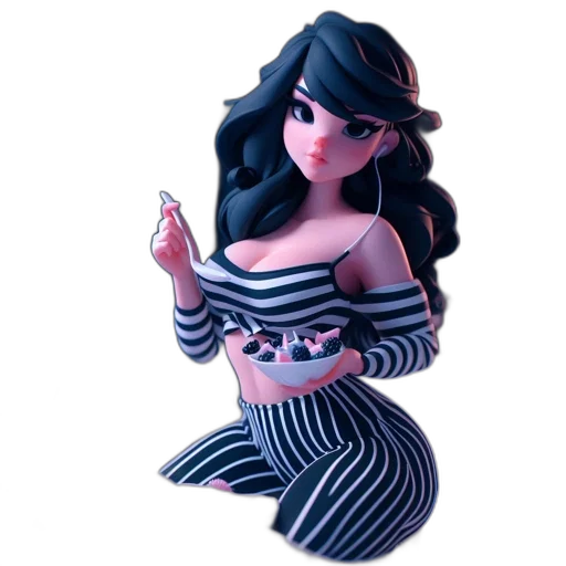dress, jewelry, staff, 3d render, concept art, fantasy art, cartoon, underwater transparent PNG cut-out