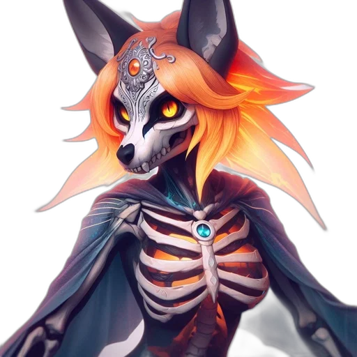 mask, creature, animal, concept art, fantasy art, watercolor, pixel art, dark transparent PNG cut-out