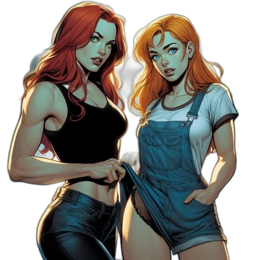 comic book art, concept art, cartoon, fantasy art, fire, image, showcases, two transparent PNG cut-out