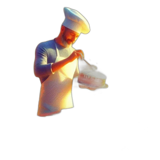 staff, food, hat, robot, 3d render, vaporwave, concept art, pixel art transparent PNG cut-out