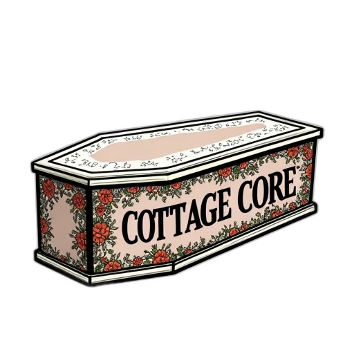 furniture, 3d render, concept art, stylized, illustration, coffin, floral, pattern transparent PNG cut-out