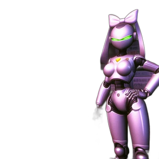 robot, weapon, staff, 3d render, concept art, vaporwave, cyberpunk, pastel transparent PNG cut-out