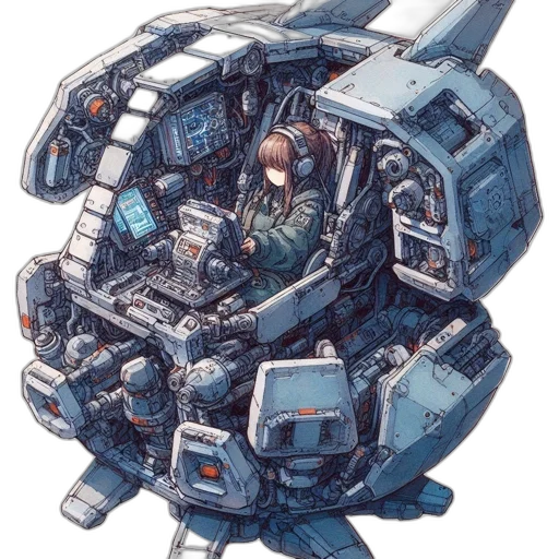 robot, weapon, jacket, concept art, cyberpunk, pixel art, watercolor, outer space transparent PNG cut-out