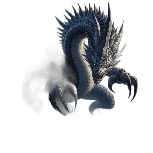 dragon, creature, animal, weapon, concept art, fantasy art, 3d render, photorealistic transparent PNG cut-out