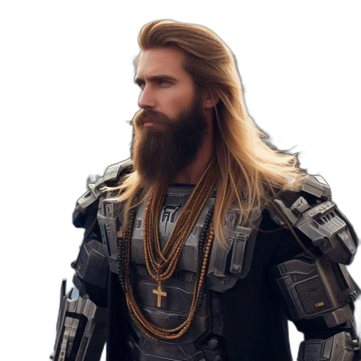 hair, sword, concept art, fantasy art, 3d render, comic book art, man, long transparent PNG cut-out