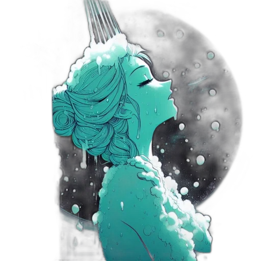 umbrella, dress, mask, sword, concept art, vaporwave, watercolor, comic book art transparent PNG cut-out