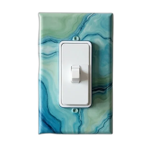 blue, pastel, white, light, switch, toggle, mounted, wall transparent PNG cut-out