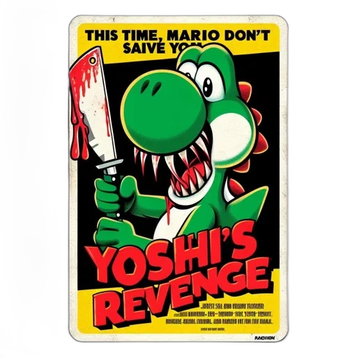 poster, promoting, unofficial, mario, spin-off, titled, yoshi, revenge transparent PNG cut-out