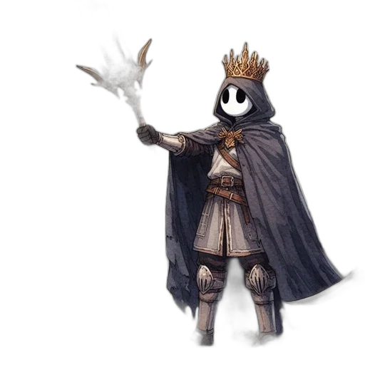 crown, staff, sword, mask, fantasy art, concept art, pixel art, watercolor transparent PNG cut-out