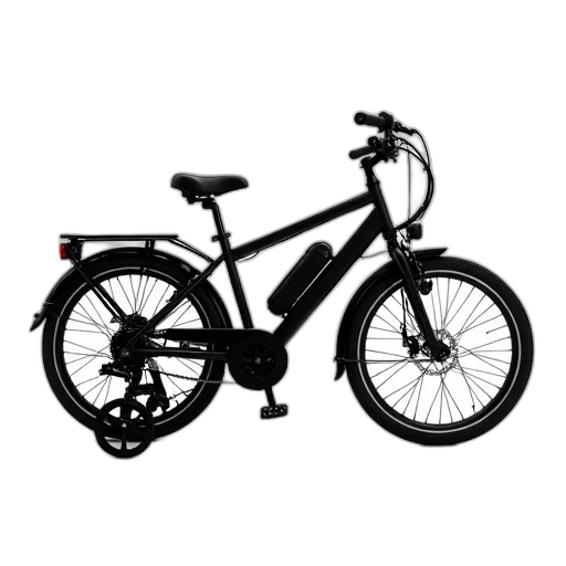 photorealistic, black, bicycle, seat, handlebars, displayed, against, white transparent PNG cut-out