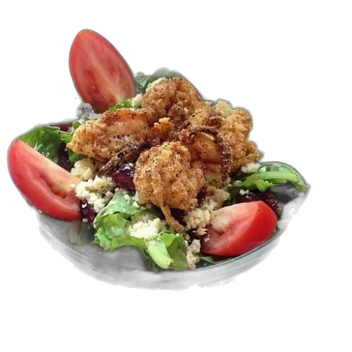 food, bowl, salad, tomatoes, apples, chicken transparent PNG cut-out