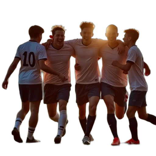 boys, football, team, celebrates transparent PNG cut-out