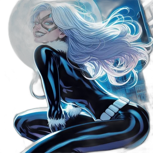 comic book art, concept art, blue, female transparent PNG cut-out