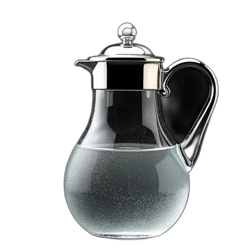 bottle, jewelry, 3d render, photorealistic, monochrome, transparent, glass, pitcher transparent PNG cut-out