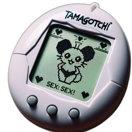 robot, vaporwave, cyberpunk, tamagotchi, digital, pet, device, displays transparent PNG cut-out