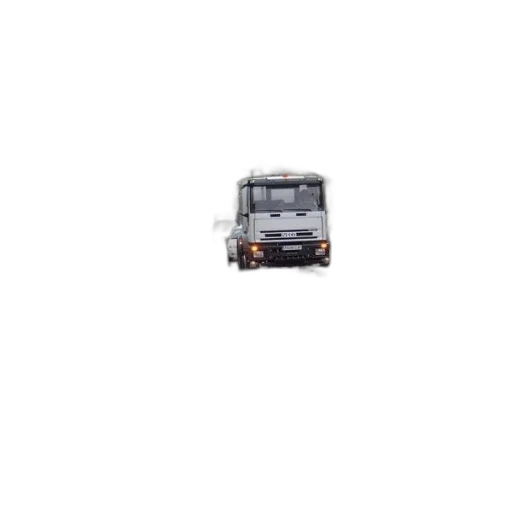 car, photorealistic, pixel art, white, truck, spraying, water, road transparent PNG cut-out