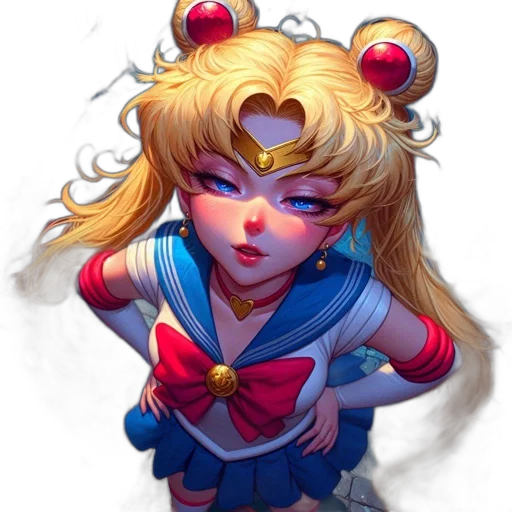 crown, staff, face, anime, concept art, pixel art, fantasy art, sailor transparent PNG cut-out