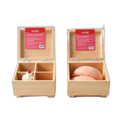 food, set, wooden, bento, boxes, displayed, two, different transparent PNG cut-out