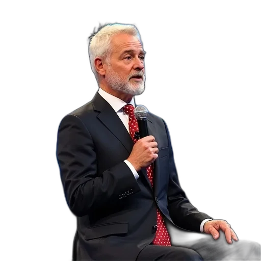 furniture, man, white, hair, beard, wearing, dark, suit transparent PNG cut-out