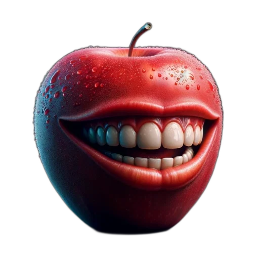 face, food, creature, animal, 3d render, photorealistic, concept art, red transparent PNG cut-out