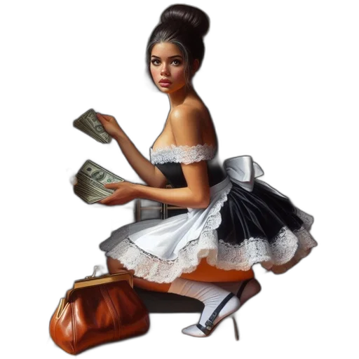 shoes, dress, concept art, photorealistic, cartoon, fantasy art, young, woman transparent PNG cut-out