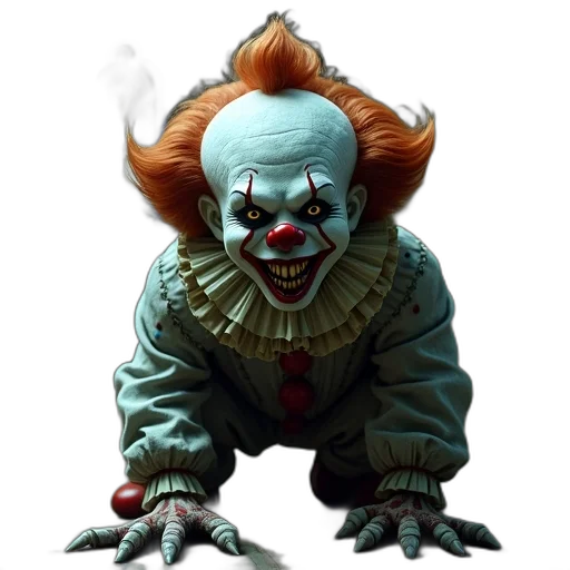 creature, face, animal, concept art, 3d render, photorealistic, creepy, clown transparent PNG cut-out