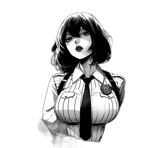 dress, face, jacket, staff, comic book art, anime, concept art, cartoon transparent PNG cut-out