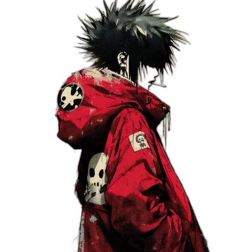 jacket, animal, creature, concept art, comic book art, anime, fantasy art, red transparent PNG cut-out
