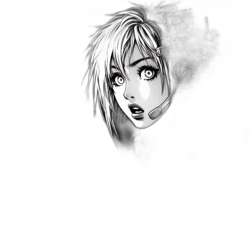 face, mask, staff, creature, pencil sketch, comic book art, anime, cartoon transparent PNG cut-out