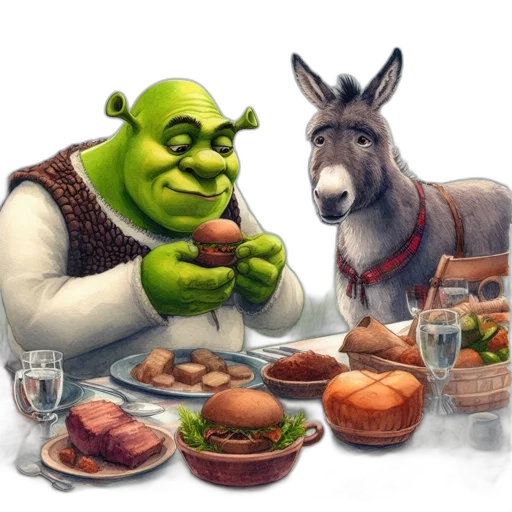 food, animal, concept art, fantasy art, photorealistic, 3d render, outer space, image transparent PNG cut-out