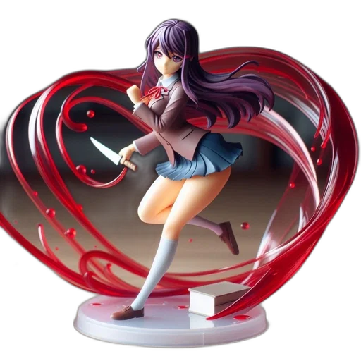 3d render, concept art, anime, animated, female, figure, purple, hair transparent PNG cut-out
