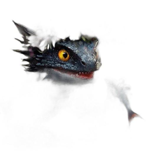 dragon, creature, animal, mask, fantasy art, concept art, photorealistic, 3d render transparent PNG cut-out