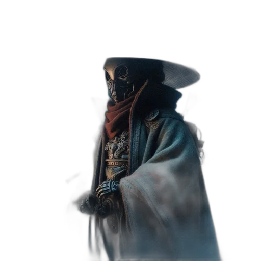 staff, mask, hat, face, concept art, fantasy art, comic book art, photorealistic transparent PNG cut-out