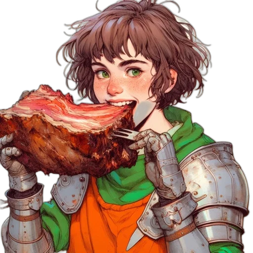 food, weapon, sword, face, fantasy art, concept art, pixel art, watercolor transparent PNG cut-out