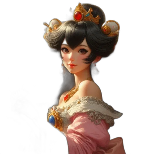 crown, staff, dress, hat, concept art, fantasy art, 3d render, photorealistic transparent PNG cut-out