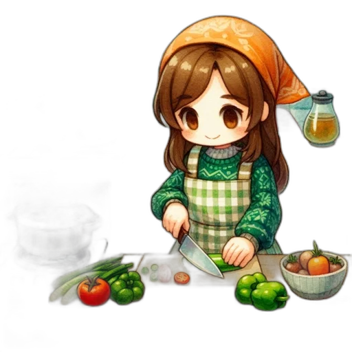 food, hat, staff, weapon, pixel art, oil painting, photorealistic, concept art transparent PNG cut-out