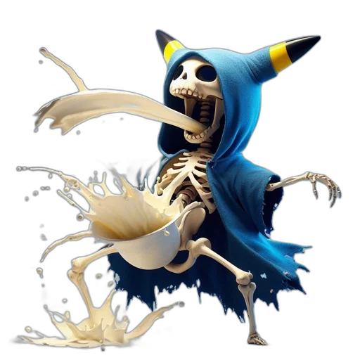 staff, creature, mask, concept art, 3d render, fantasy art, pixel art, blue transparent PNG cut-out