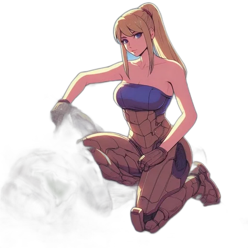 dress, robot, weapon, sword, anime, concept art, fantasy art, cartoon transparent PNG cut-out