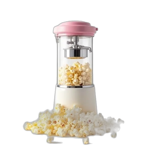 food, 3d render, popcorn, popper, machine, white transparent PNG cut-out