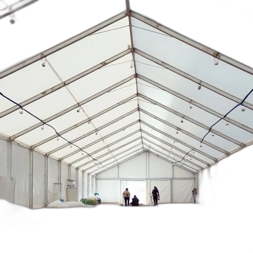 building, 3d render, concept art, large, empty, tent, white, roof transparent PNG cut-out